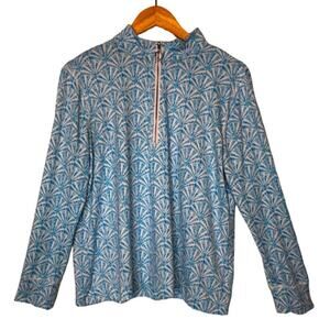 Stella Parker 1/2 Zip Front Long Sleeve shirt Sun Protection Beach Large Golf